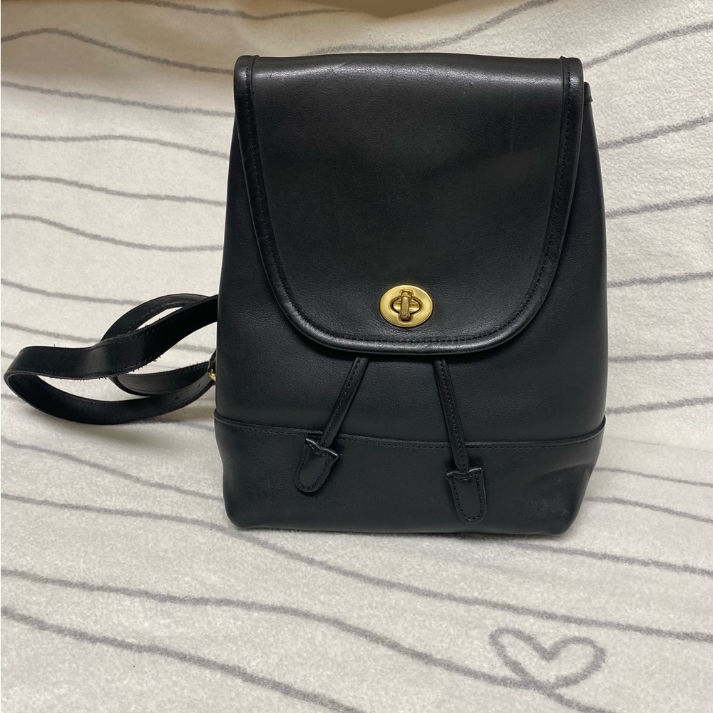 Coach Originals Small Black Leather Backpack